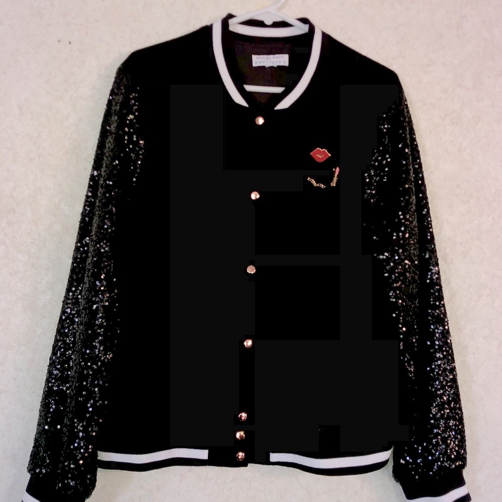 Ashley Nell Tipton/Boutique 1X Black Bomber Jacket